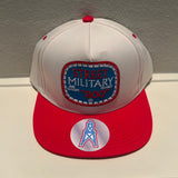 STREETMILITARYBRAND OILERS EDITION WHITE/RED SNAPBACKS