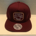 STREETMILITARYBRAND MAROON SNAPBACKS